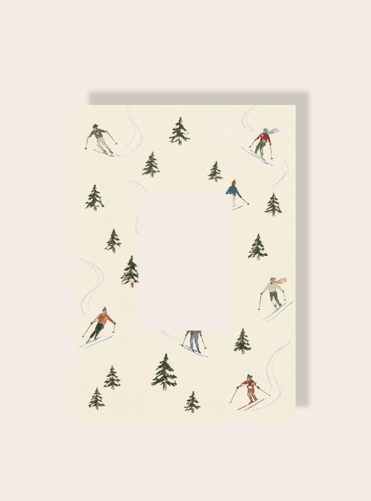 Skifahrer Print Passpartout A4