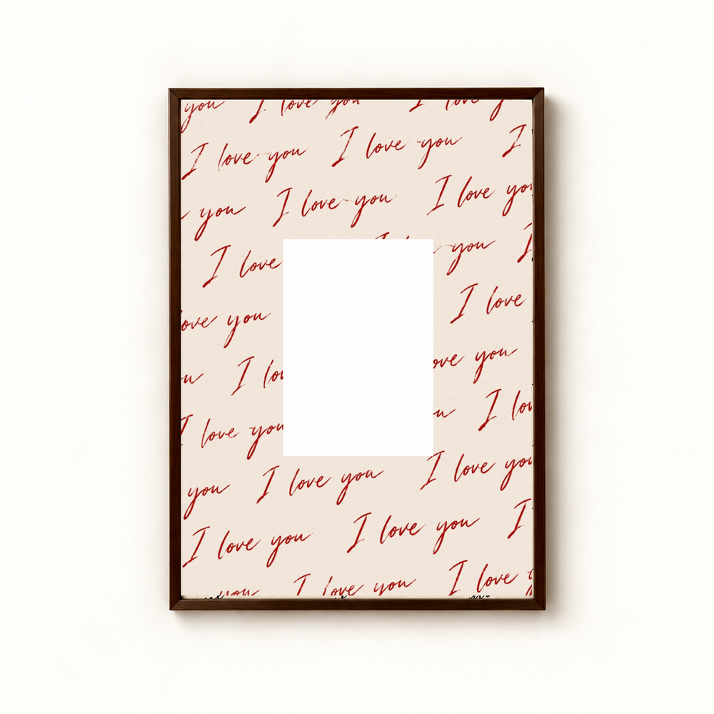 I love you Kalligraphie A4 rot