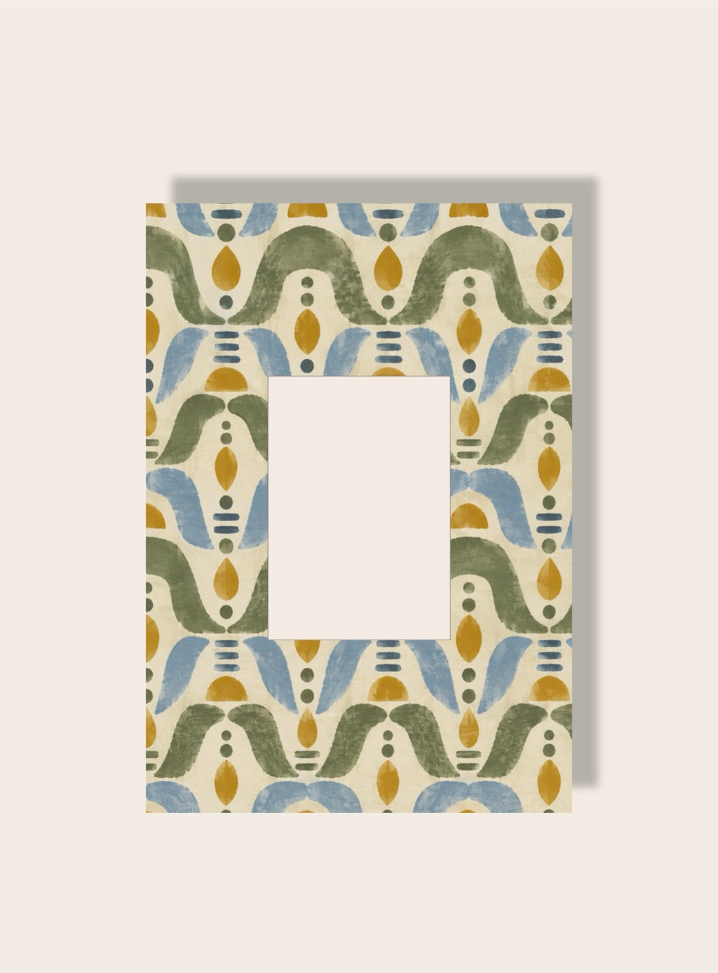 Boho Shapes Passpartout blau grün A4
