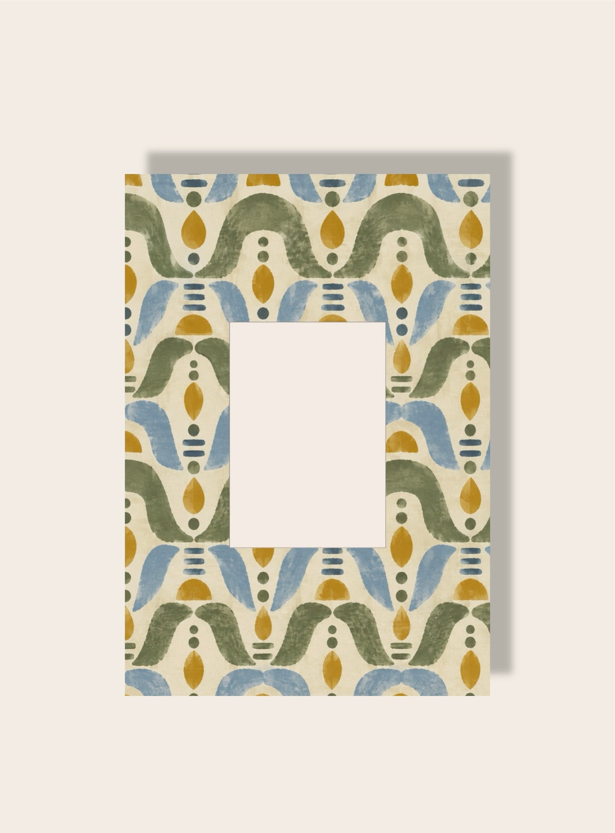 Boho Shapes Passpartout blau grün A4