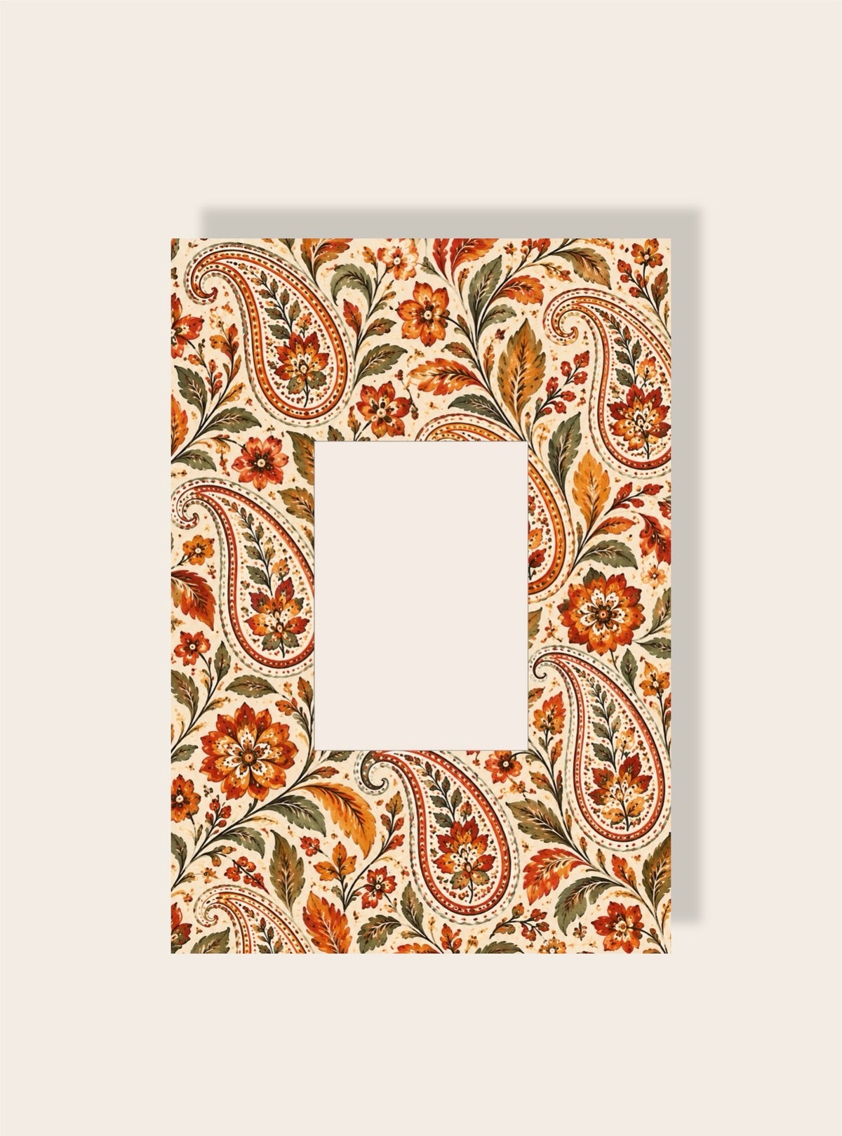 Paisley Passpartout Orange Beige A4