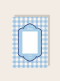 Geburt Passpartout A4 Vichy blau