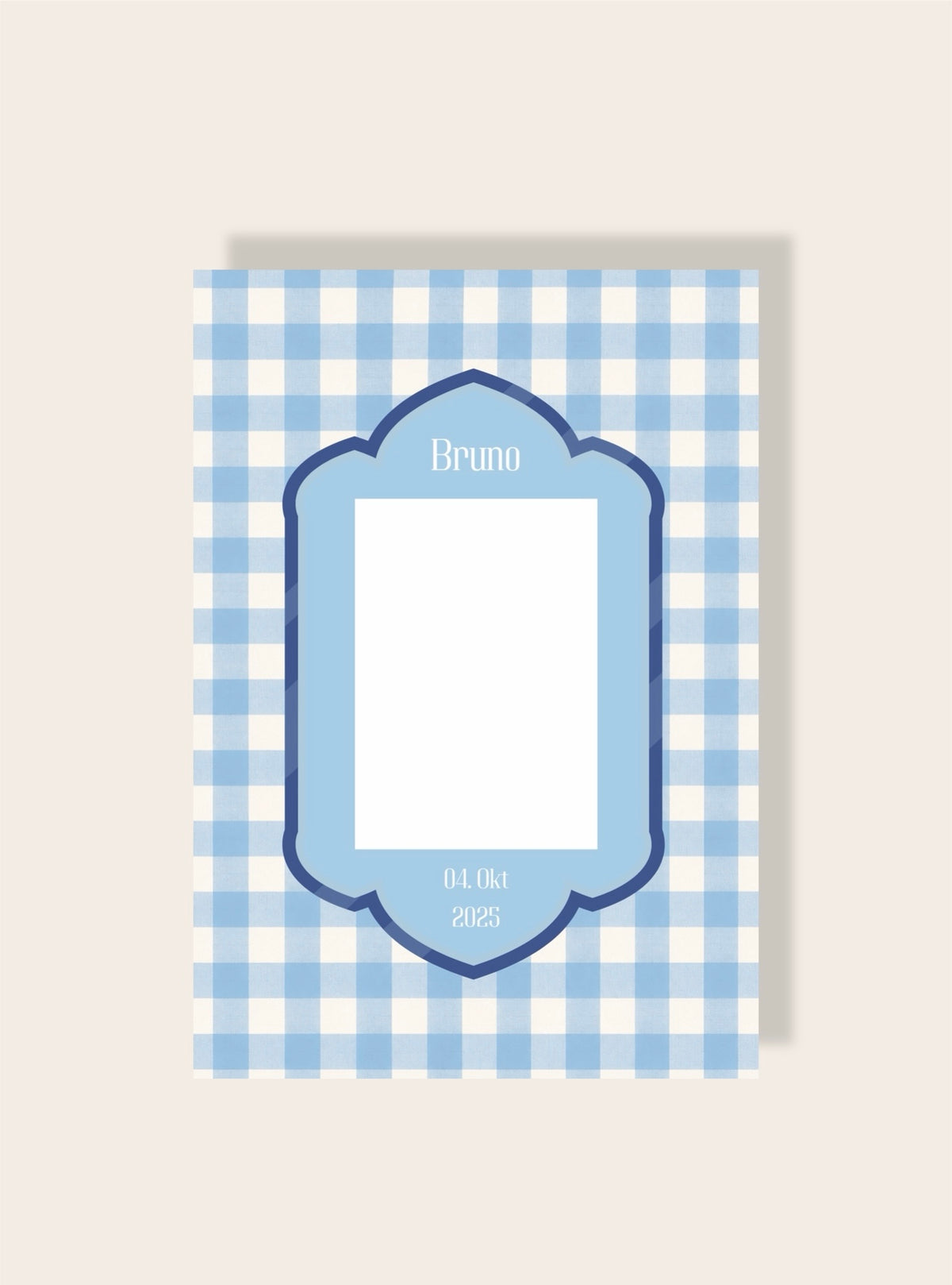 Geburt Passpartout A4 Vichy blau