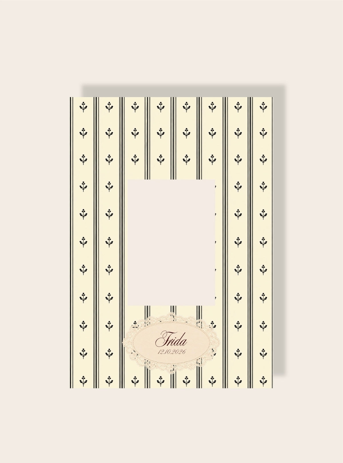 Geburt Passpartout A4 vintage Creme