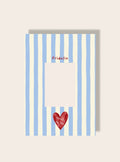 Kind Name Passpartout A4 Streifen Herz blau