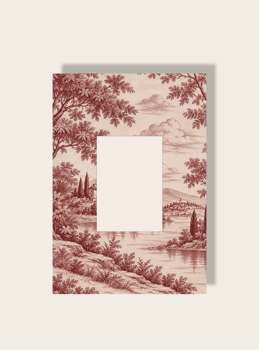 Toile de Jouy Passpartout rot A4