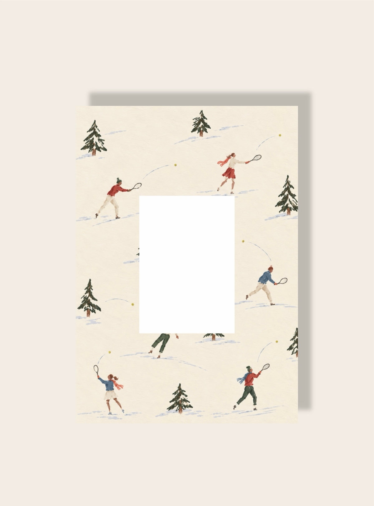 Tennis im Schnee Print Passpartout A4