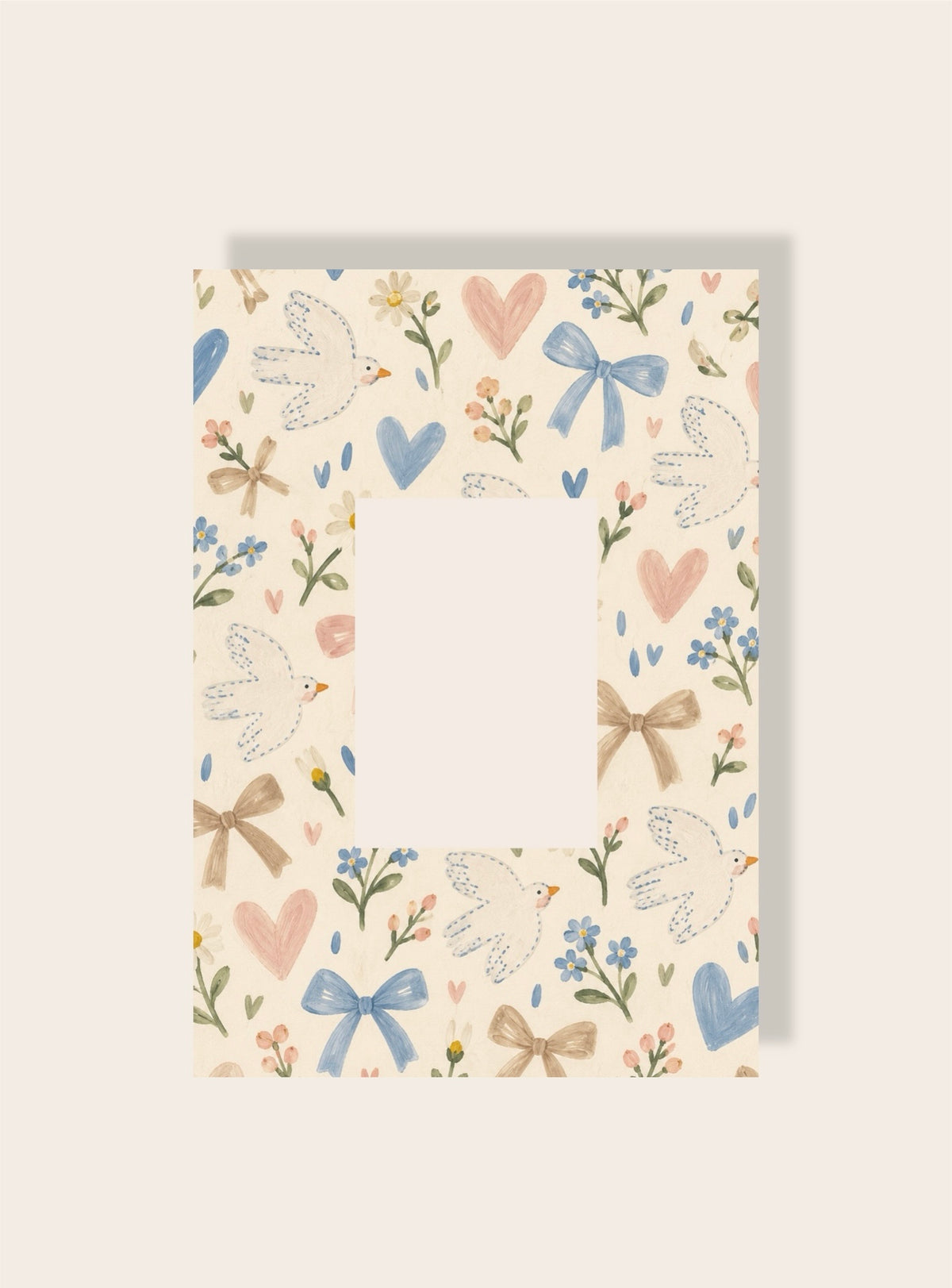 Kind Blumen Vogel Print Passpartout A4