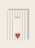Kind Name Passpartout A4 Streifen Herz grau