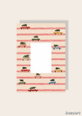Weihnachts Auto Streifen Print gestreift Passpartout A4