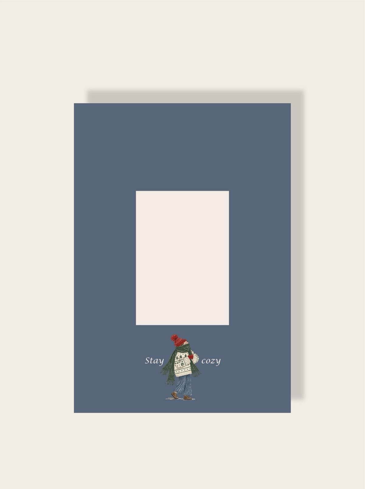 Stay Cozy Passpartout blau A4