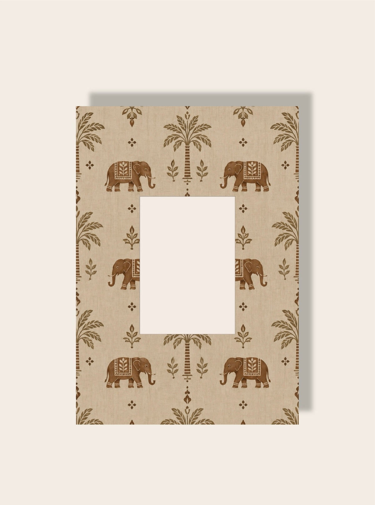 Elefanten Print India Passpartout beige A4