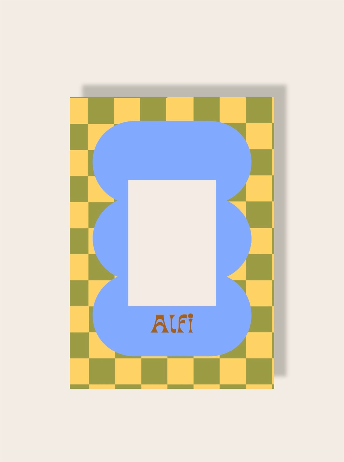 Kind Name Passpartout A4 Grafisch blau gelb