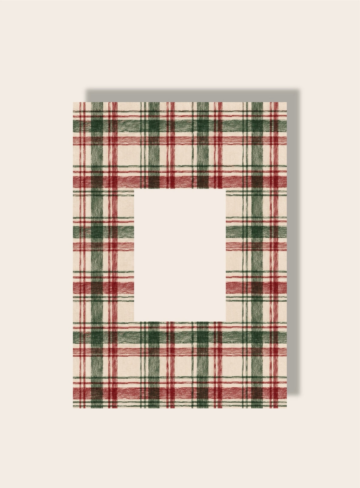 Weihnachts Karo Print Passpartout rot grün A4