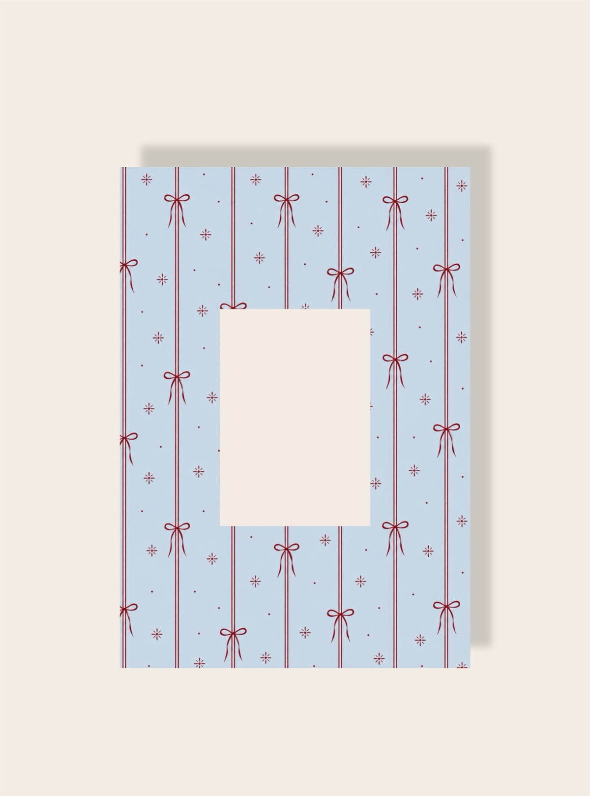 Streifen Print mit Schleife blau Passpartout A4