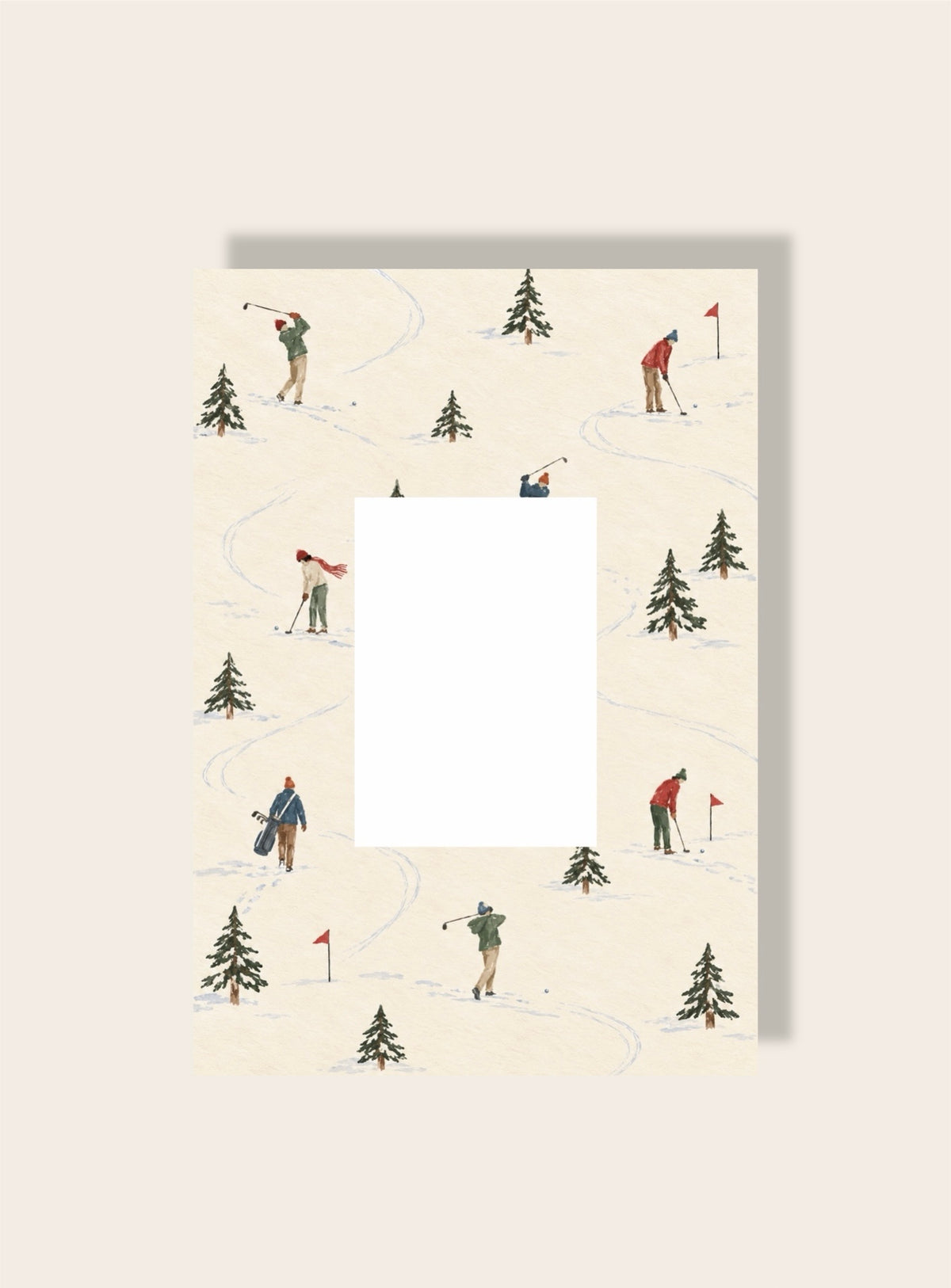 Golf im Schnee Print Passpartout A4