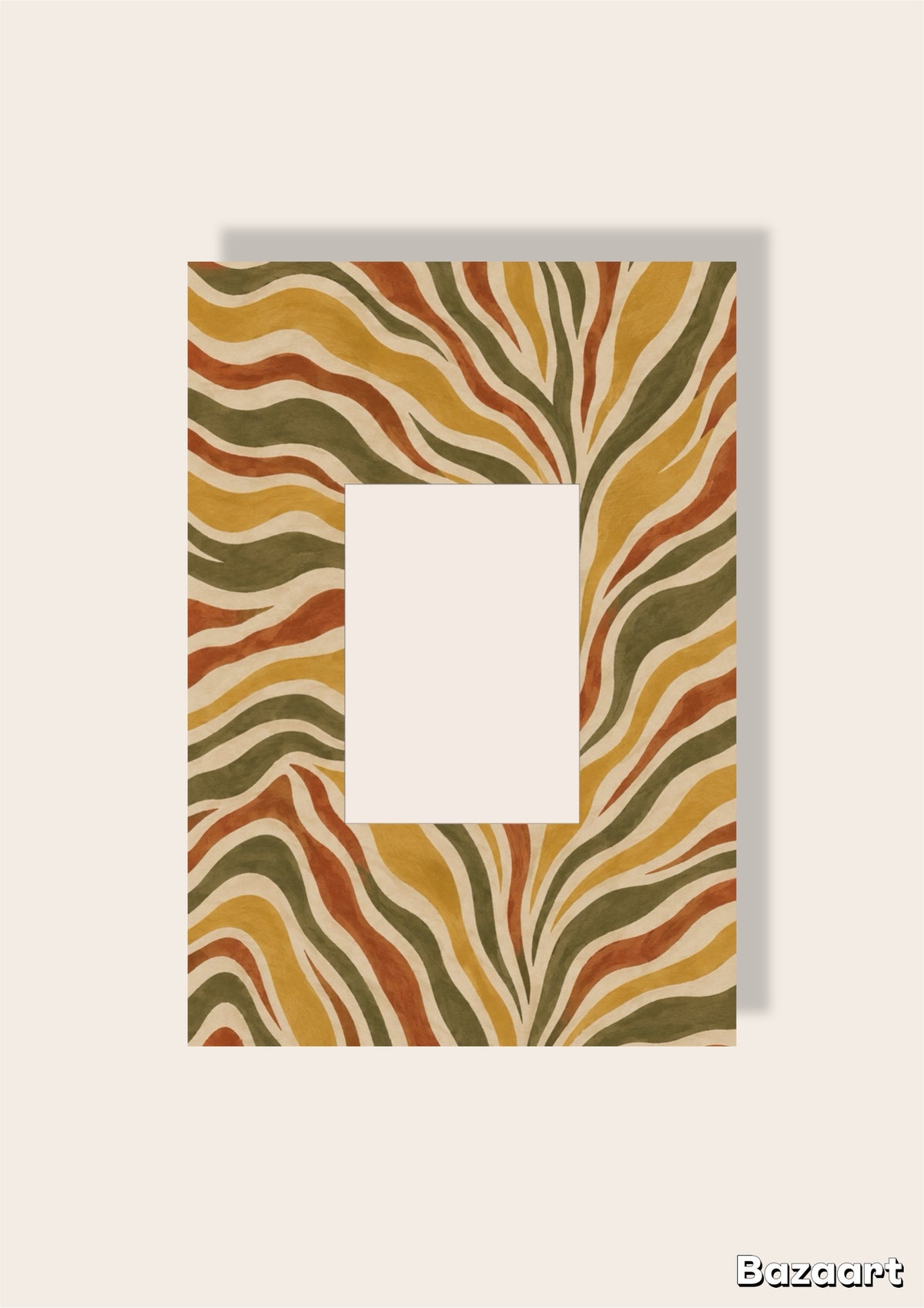 Zebra Print Passpartout oliv gelb A4