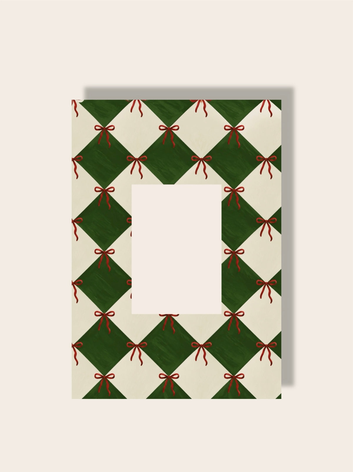 Rauten Print mit Schleife grün Passpartout A4