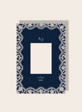 Hochzeit Spitze blau Passpartout A4