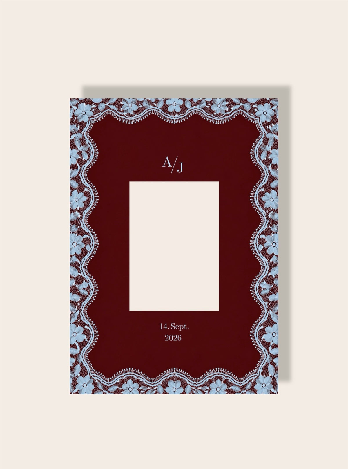Hochzeit Spitze bordeaux Passpartout A4