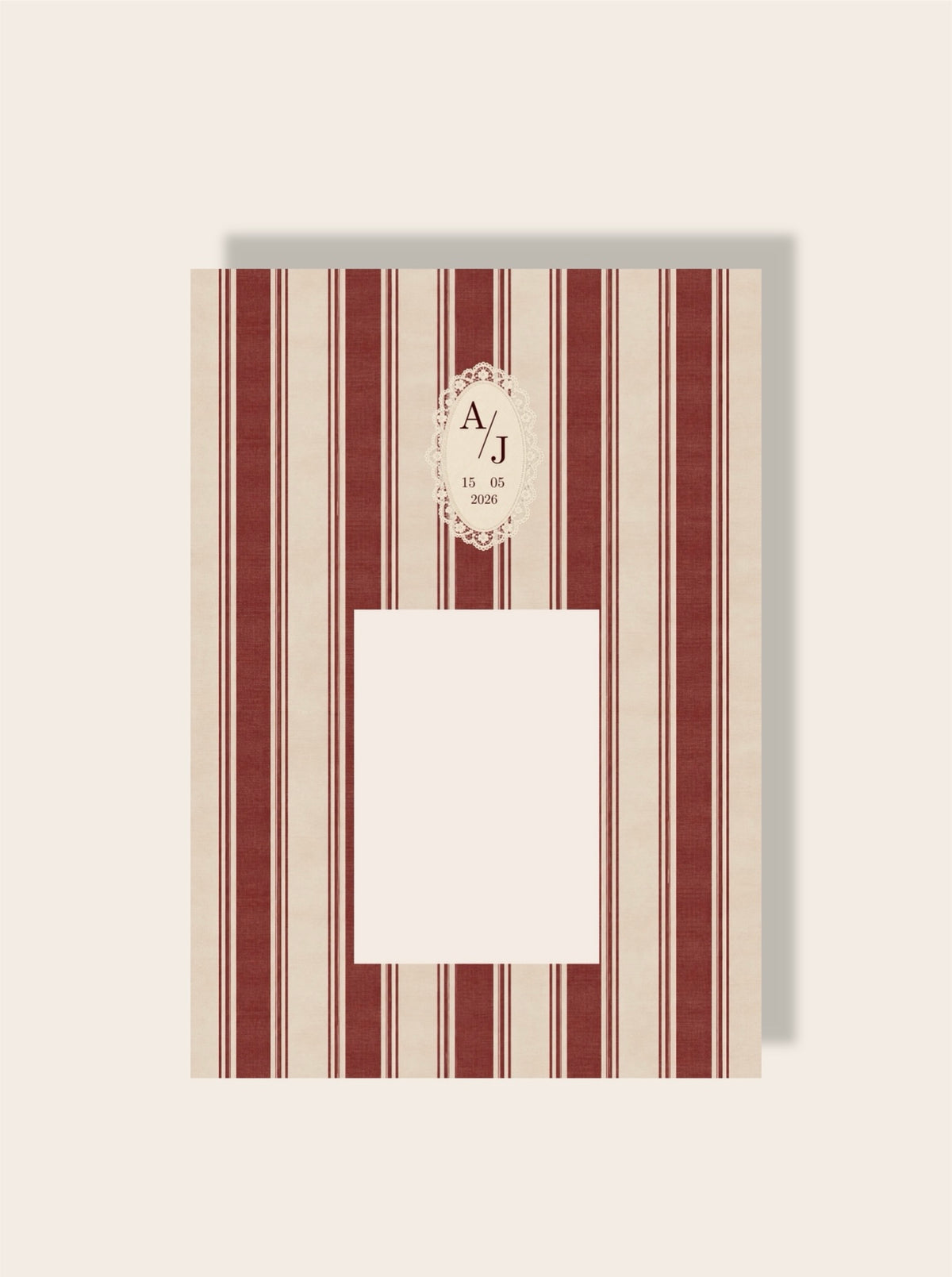 Hochzeit Initialen vintage rot A4