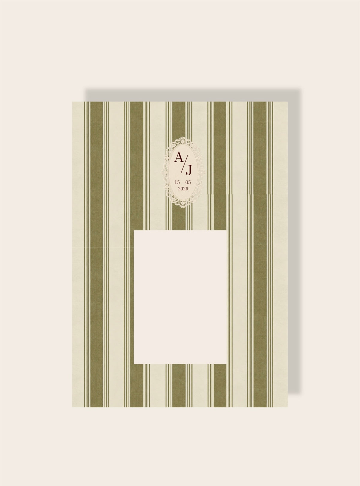 Hochzeit Initialen vintage oliv A4
