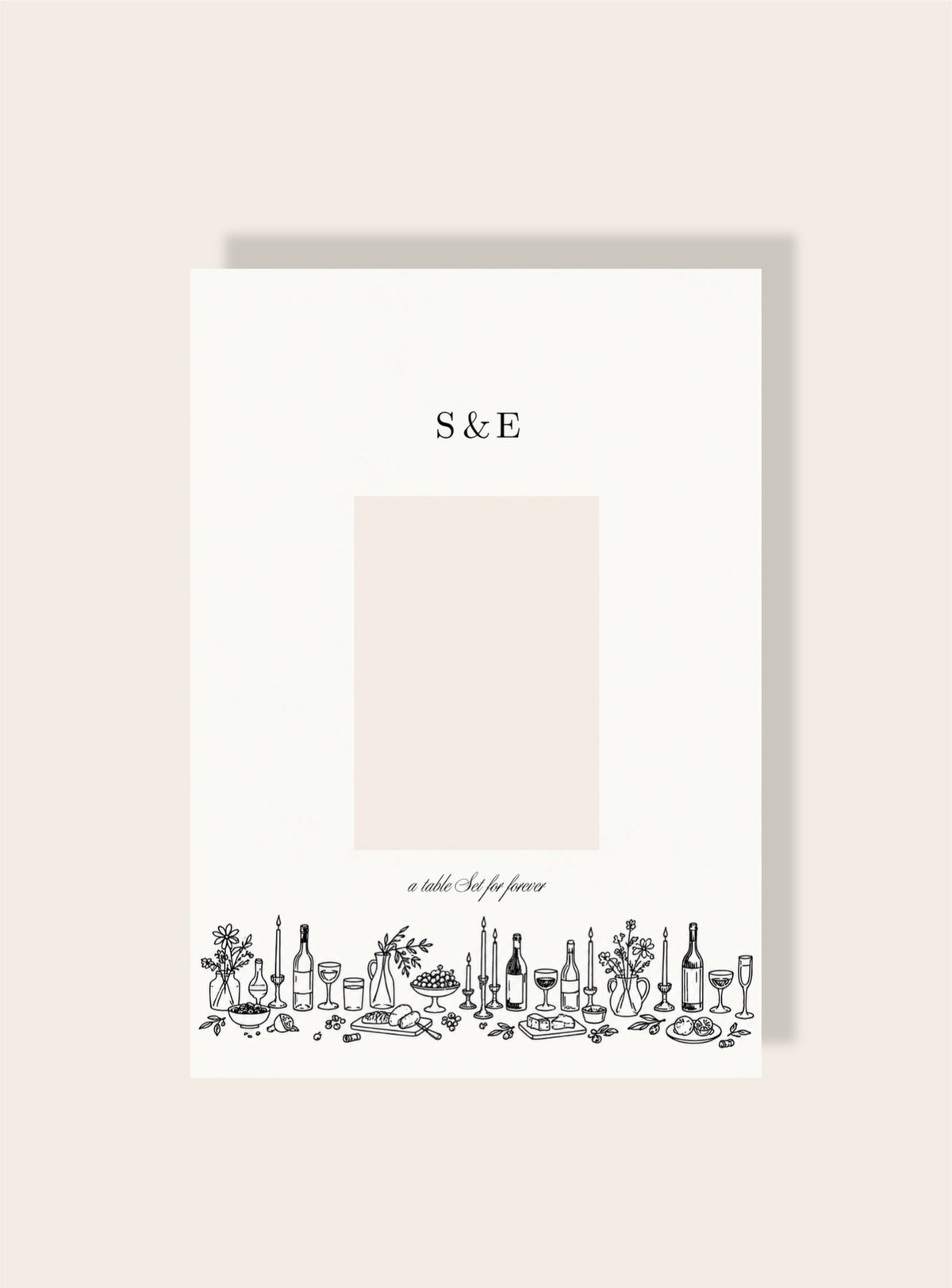 Hochzeit Tableset offwhite Passpartout A4