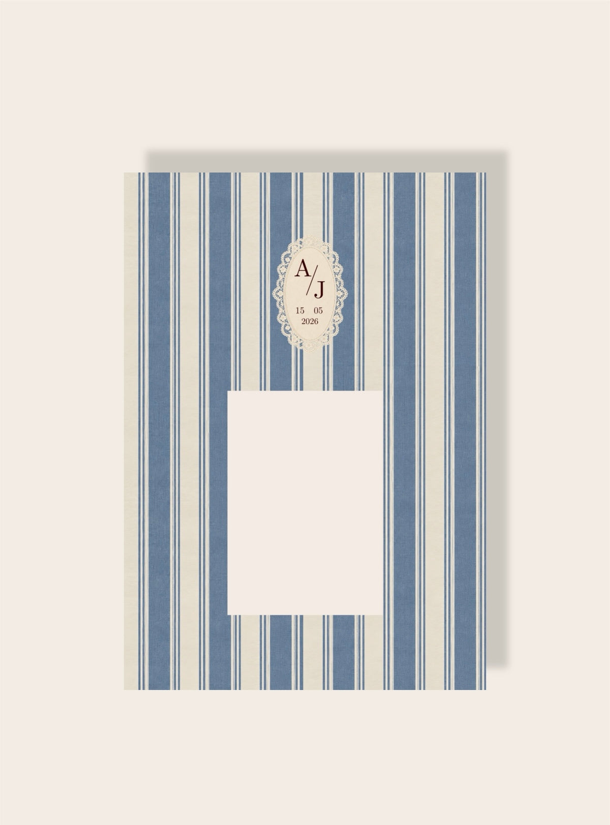 Hochzeit Initialen vintage blau A4