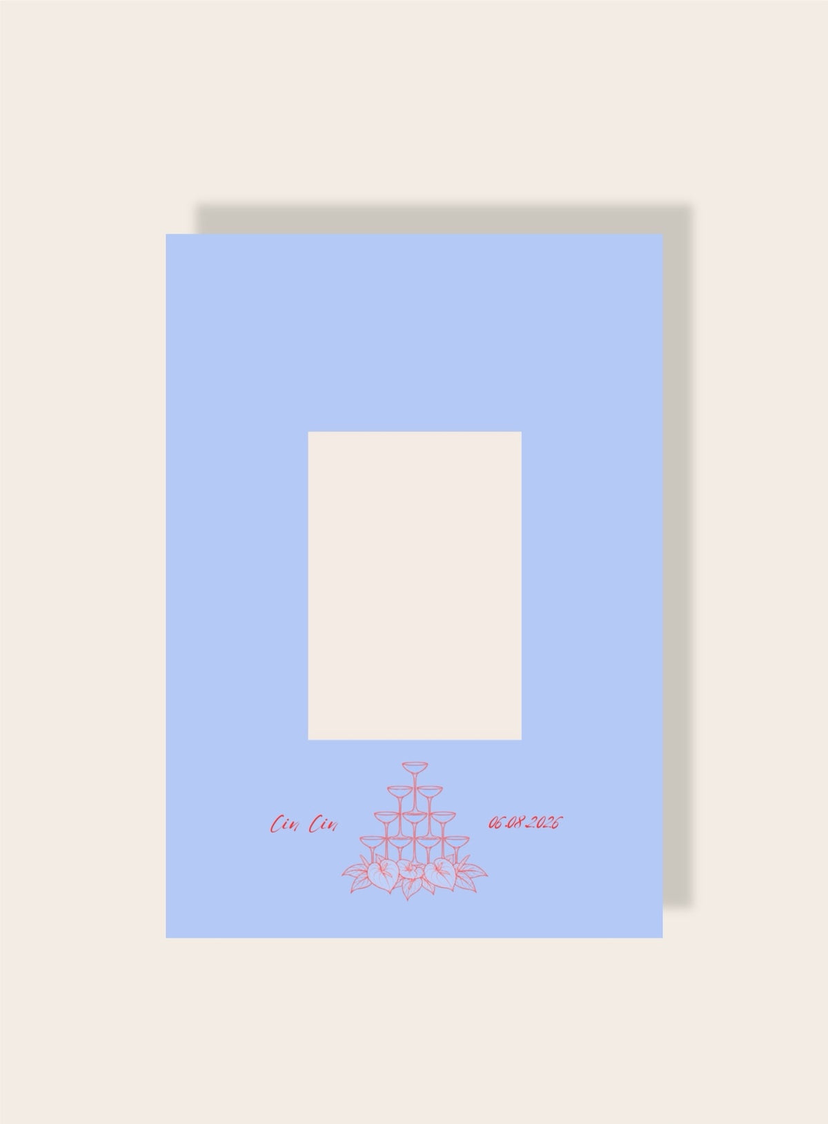 Hochzeit Martiniturm blau Passpartout A4
