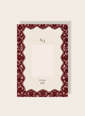Hochzeit Spitze bordeaux Creme Passpartout A4