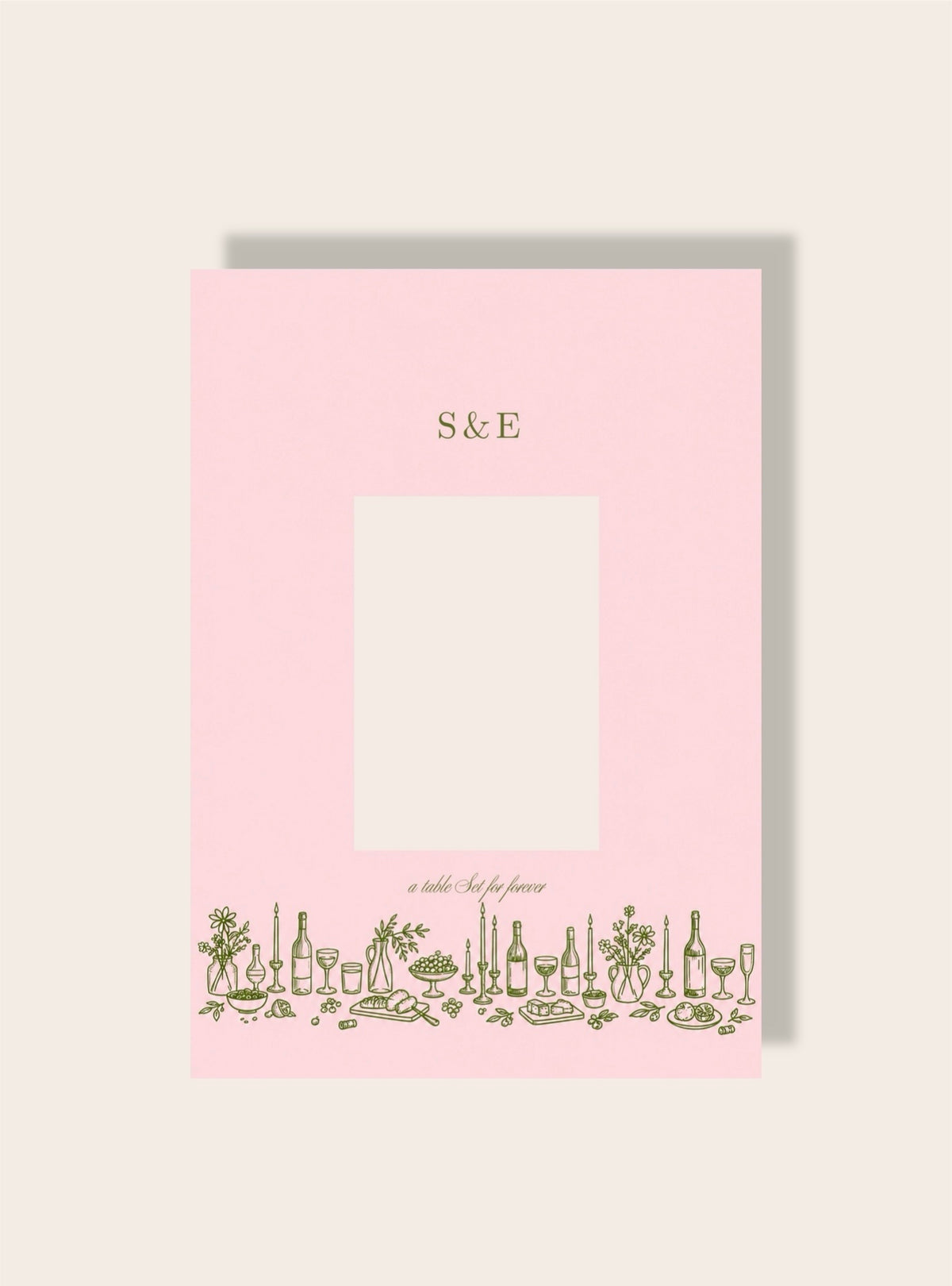 Hochzeit Tableset rosa Passpartout A4