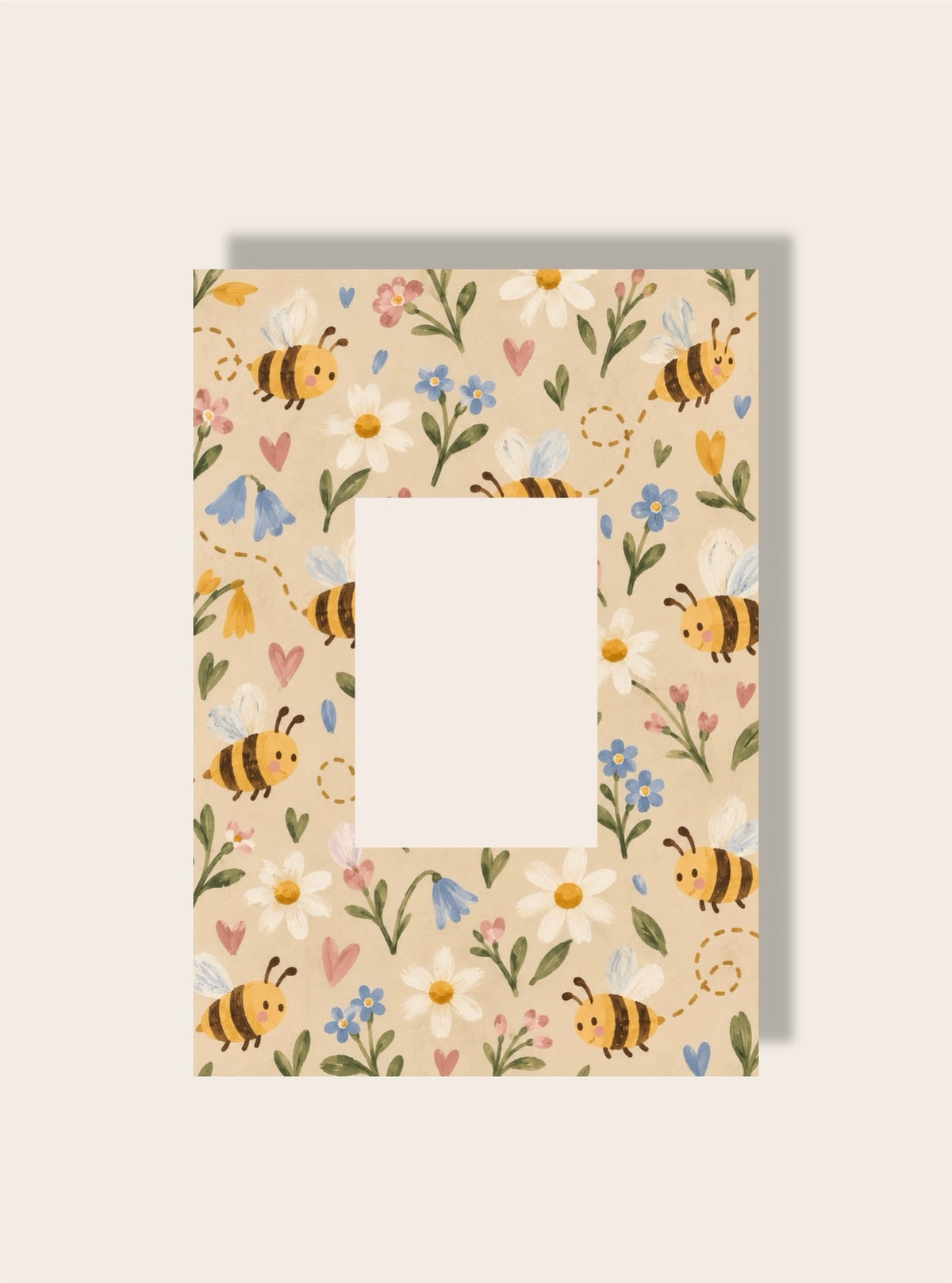 Kind Blumen Bienen Print Passpartout A4