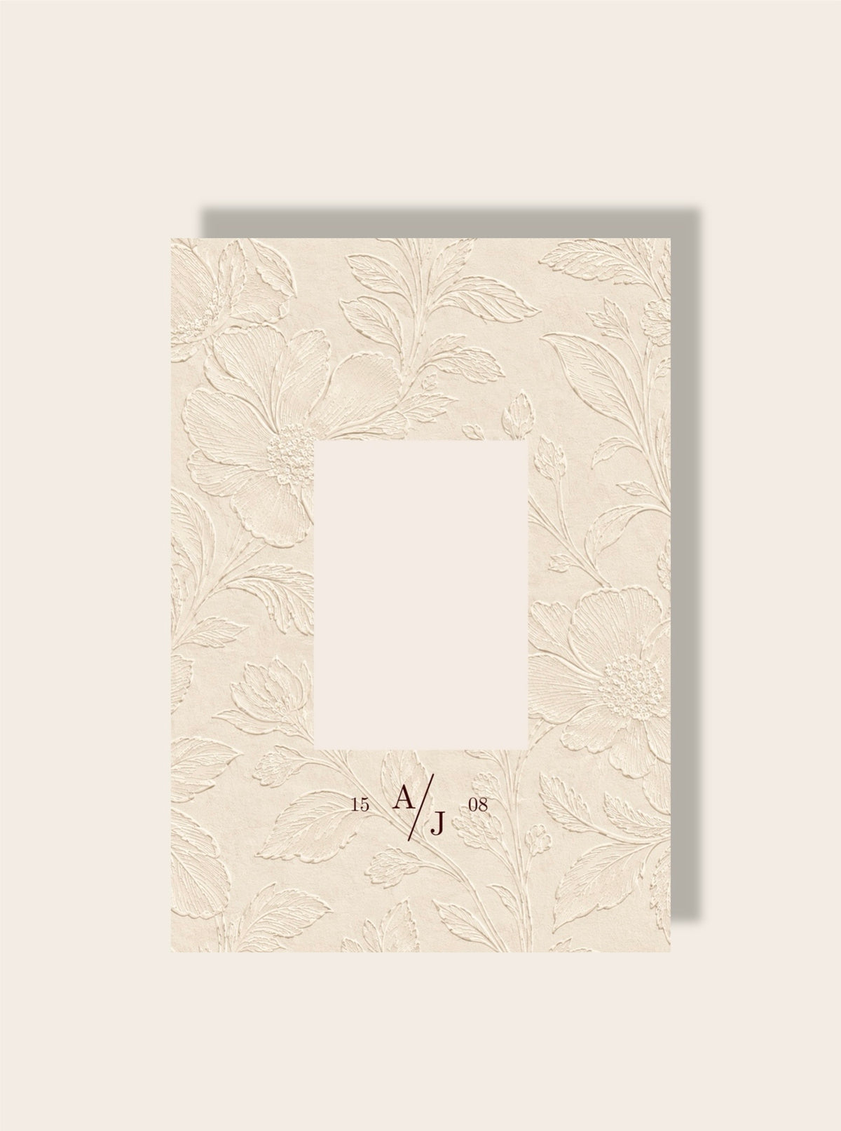 Hochzeit Reliefmuster Creme Passpartout A4
