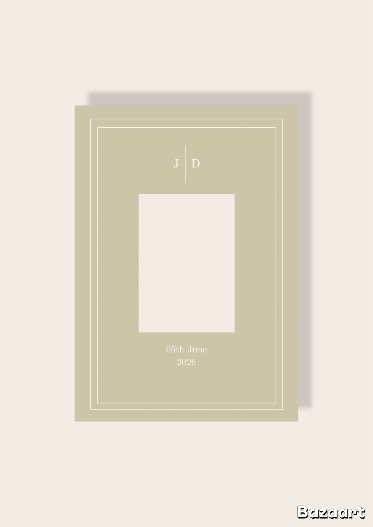 Hochzeit Initialen beige A4